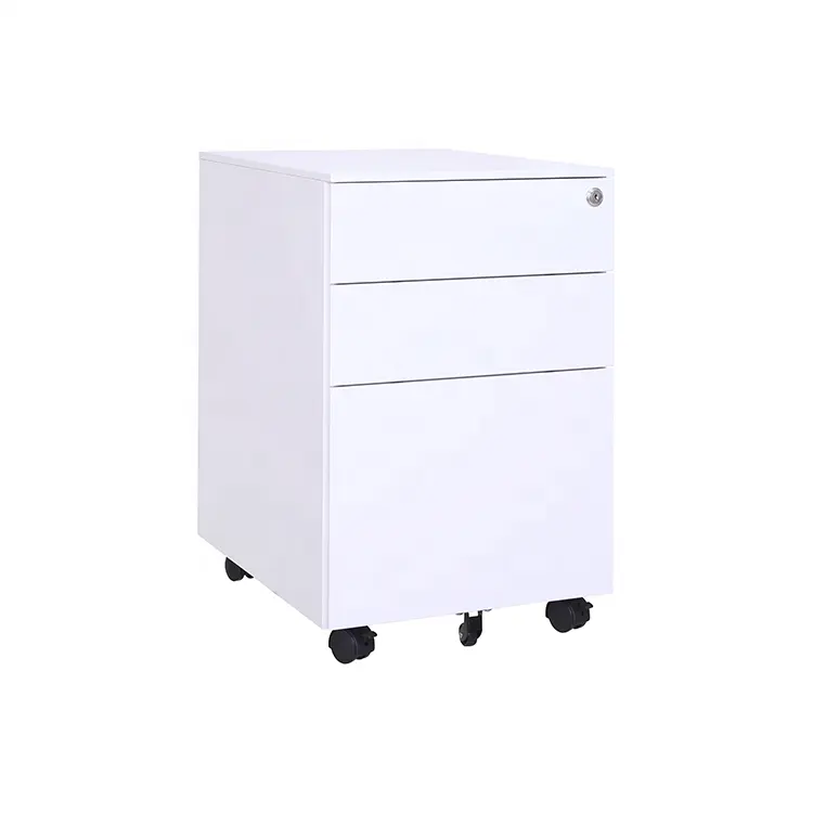 High quality white steel 3 drawer metal office file cabinet mobile file cabinets
