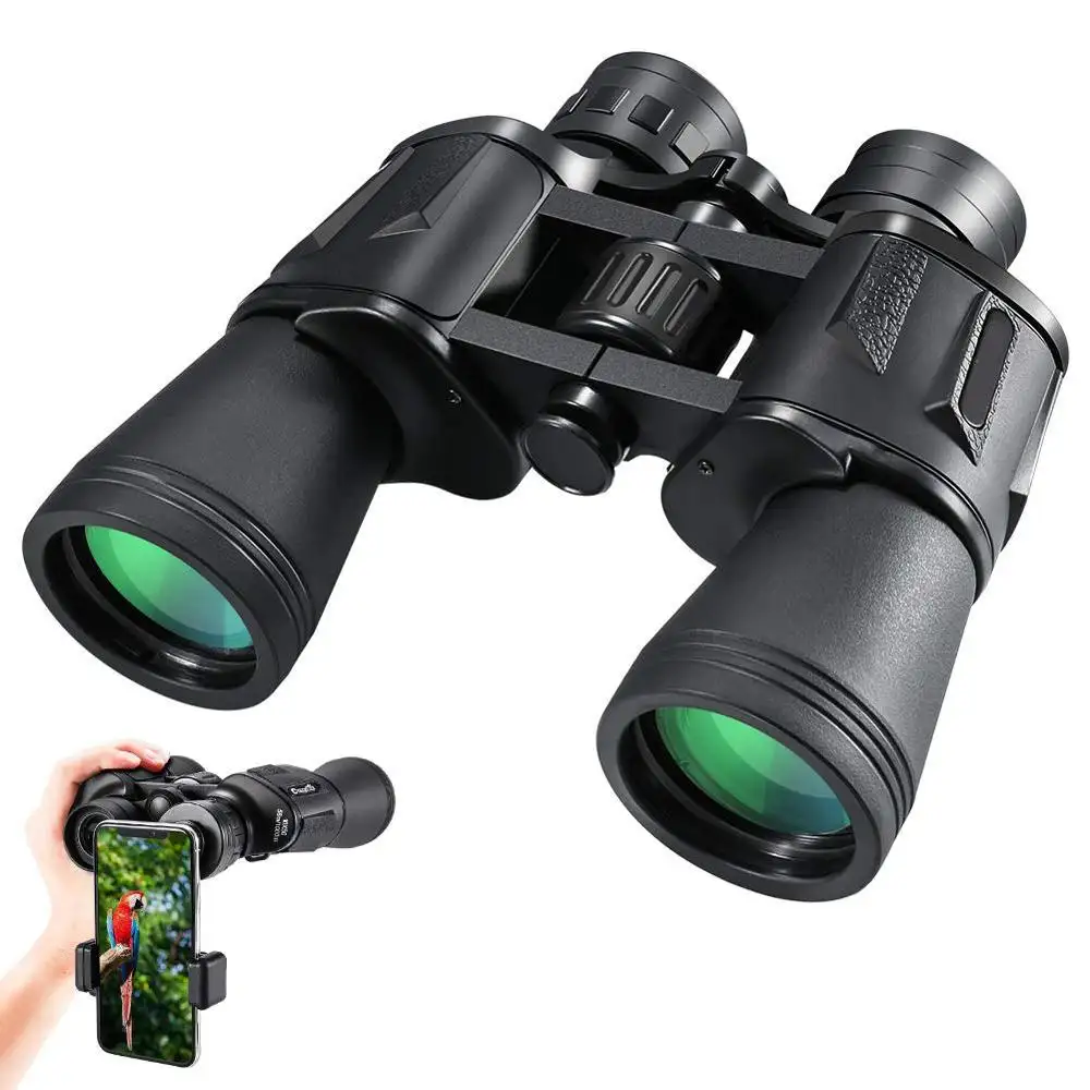 High Definition Binoculars 10X50/20x50 Wide Angle Binoculars with phone adapter for Bird Watching, Hunting, Sports Events