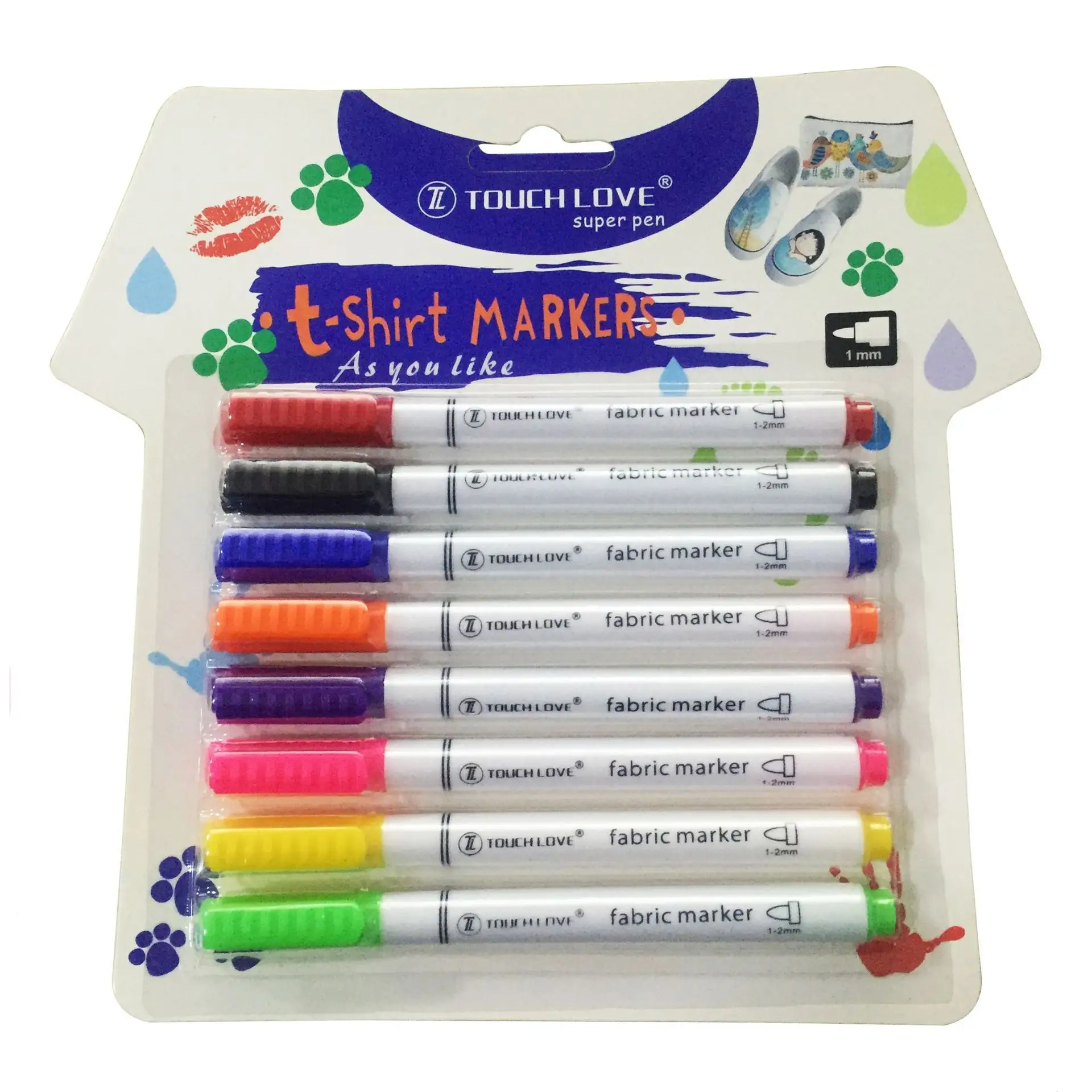 Wholesale 6/8/12/24 Colors Non Toxic Fabric Marker for T-shirt Canvas Bag