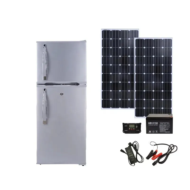 Лидер продаж, летняя гарантия, солнечная энергия, вертикальные двойные двери, холодильник