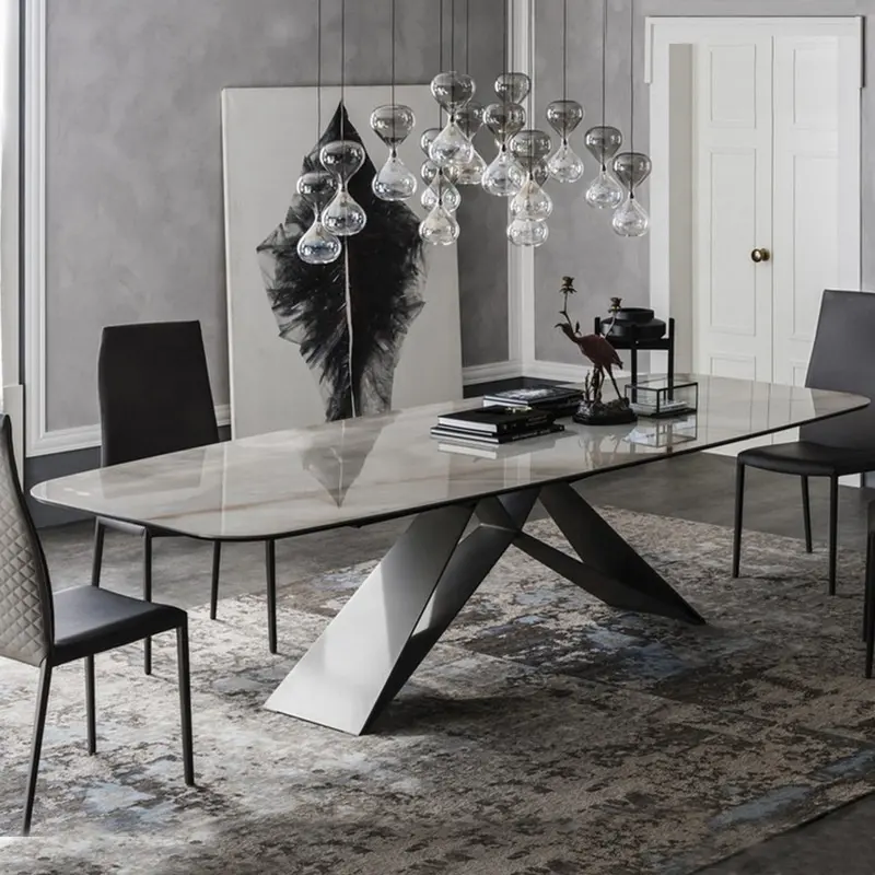 Modern Table a Manger Complet Luxury Dinning Table Set Esstisch Marmor Simple Style Home Furniture Marble Top Dining Table