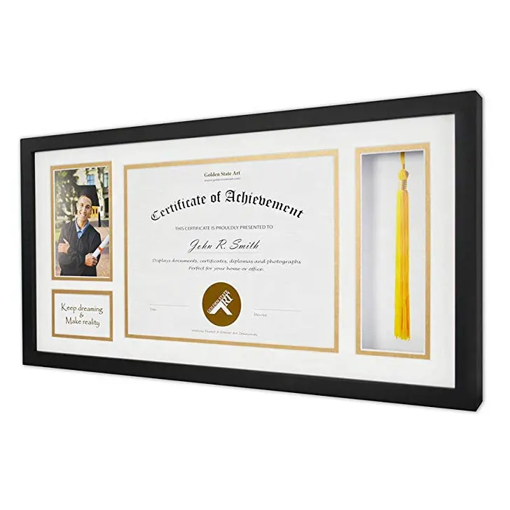 Hot Sale Eco-friendly wholesale custom 11x14 Wood graduation Certificates Document diploma frame with tassel