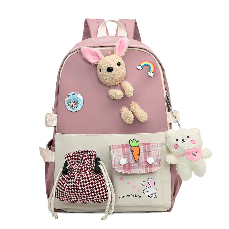 High quality purple pink children kid school book bags kids backpacks girls' school bags