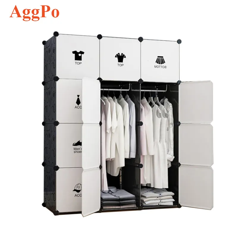 Шкаф-органайзер для хранения кубиков, большой складной шкаф «сделай сам» из легкой сборки, с пластиковой стальной рамой, модульный шкаф для одежды