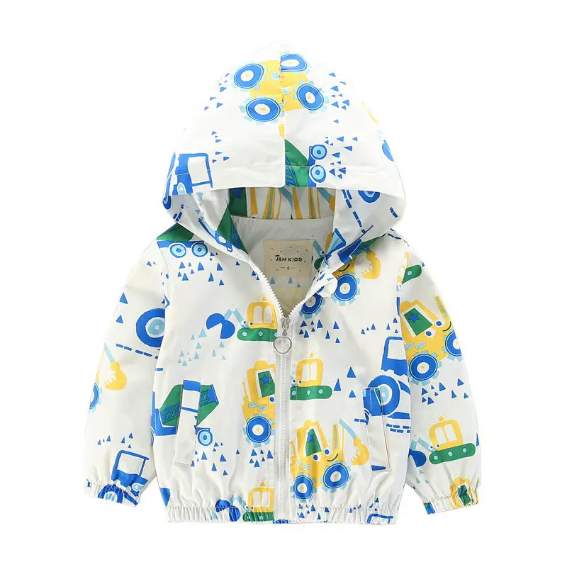 Wholesale 2018 Baby Girls Jackets Children Hooded Cartoon Printed Boys Outerwear 2-7T Kids Windbreaker Spring Autumn Clothes