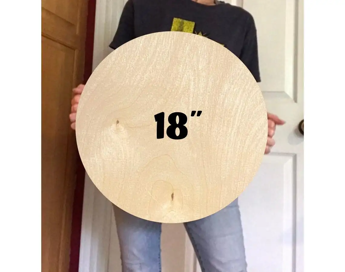 Cutouts 12" Round Wooden Slices Unfinished 1/4" Thick Cutouts Birch Wood Circles