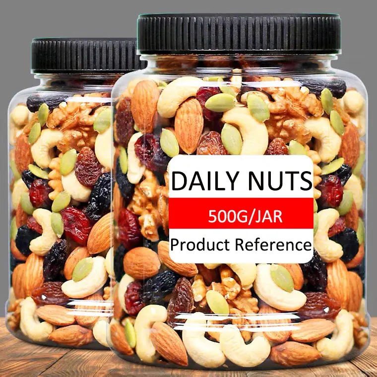 OEM wholesale 500g jar Mixed nut snacks mix nuts and dried fruits food