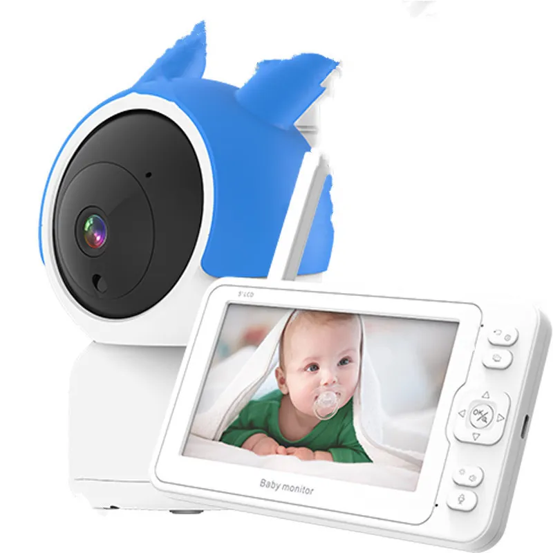 ETsoon High Quality 5 Inch HD 1080P Camera LCD Screen Supports Temperature Detection And Two-way Audio Portable Baby Monitor