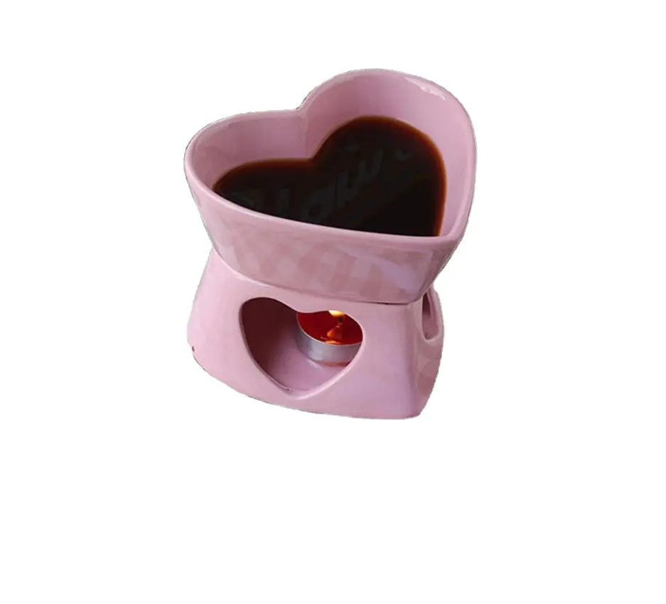Кувшин Для Фондю в форме сердца, горшок для сыра, миска для плавления, поднос, домашний набор, керамический набор для шоколадного фондю
