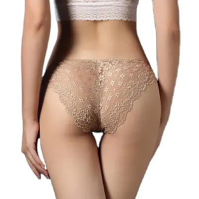 Luxury Transparent Panties Ladies Low Waist Sexy Underwear Temptation Hip Briefs Lace Panties
