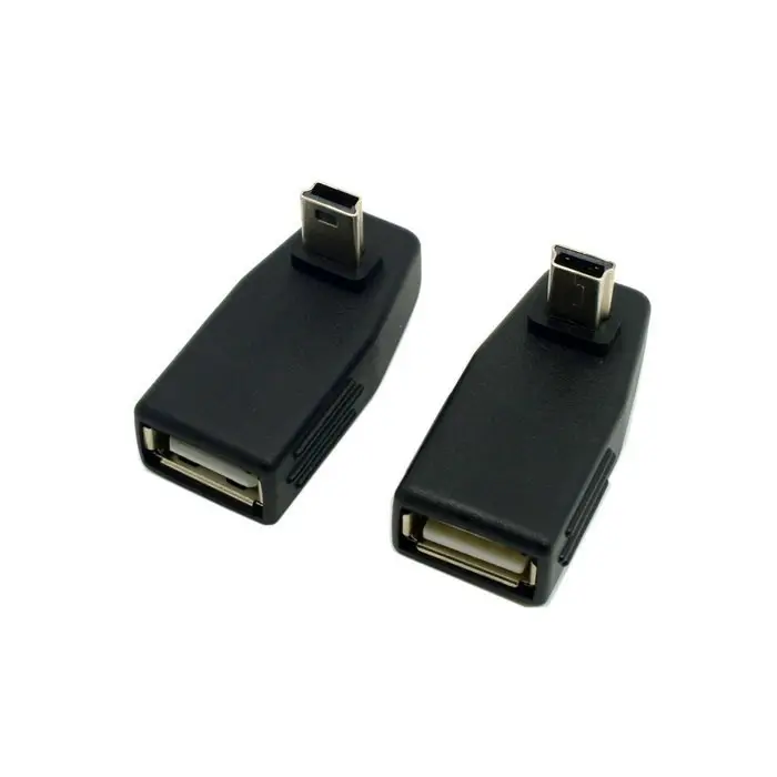 Mini USB 5Pin Male to USB Female 90 degree Angle Converter Connector data Sync OTG Adapter for Car MP3 MP4 Tablets Phones U-Disk