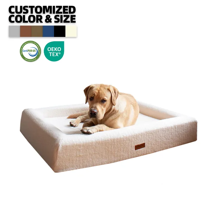 Мягкая кровать с эффектом памяти для домашних животных, оптовая продажа, товары для путешествий, кровать для собак из плюшевой ткани