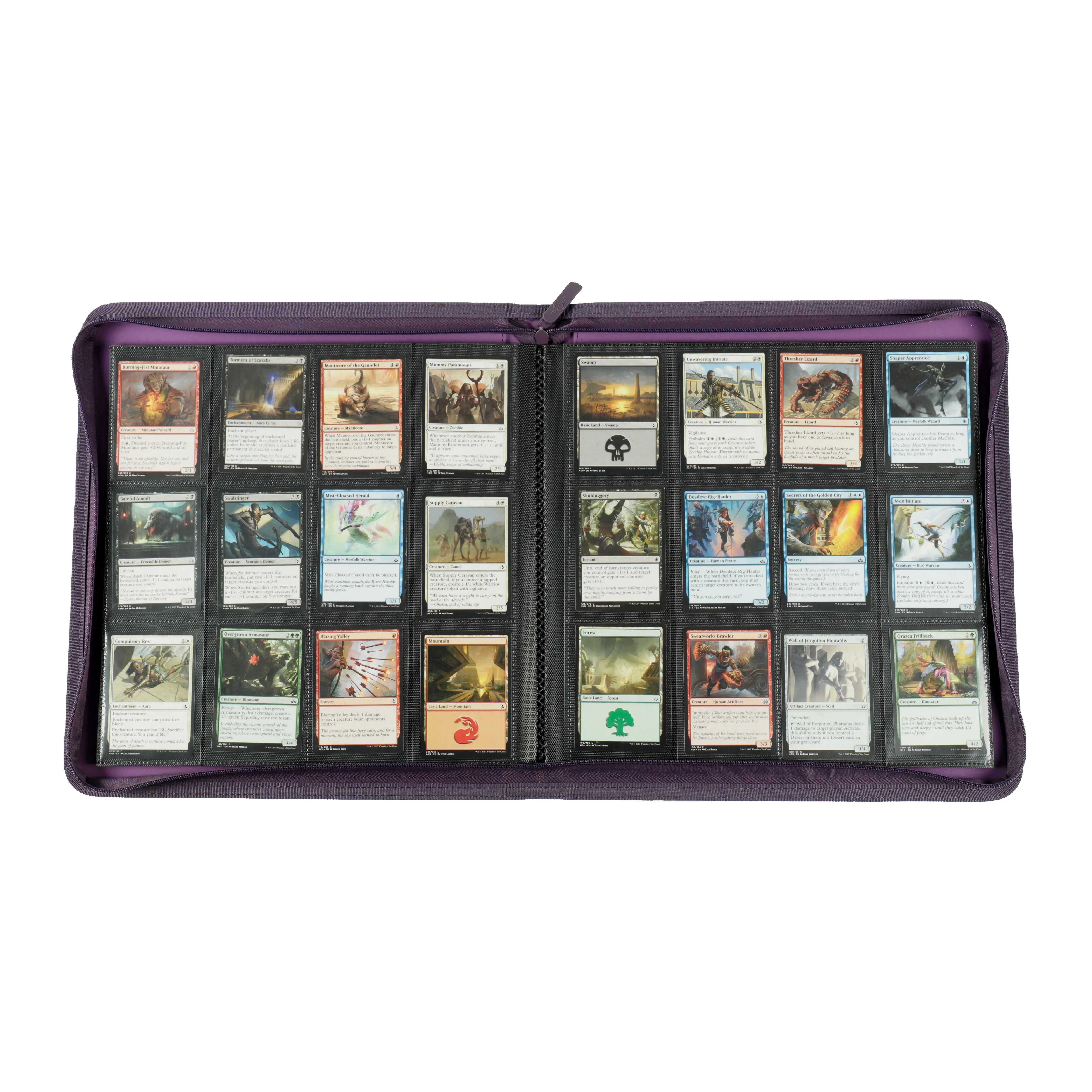 Bowen 12-Pocket Trading Card Binder Zippered Card Holder Album 480 Side-Loading Pocket Binder for Pokemon Sports Cards