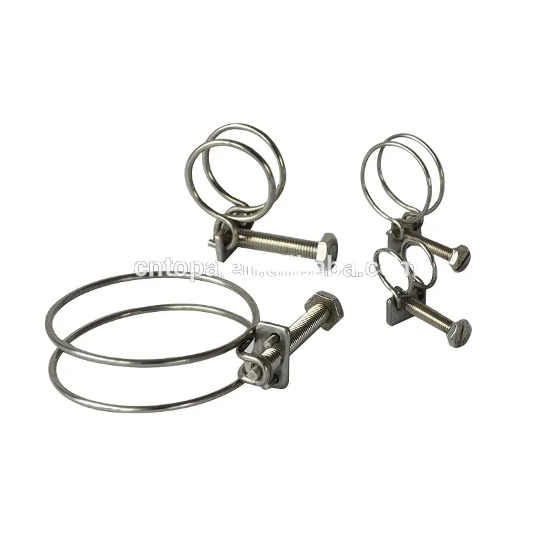Spring Band Screw Double Wire Hose Clamp, Hose Clip