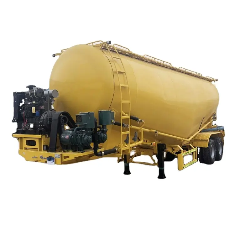 3 axles 60tonne bulk cement tank semi trailer dry powder tanker truck with warranty