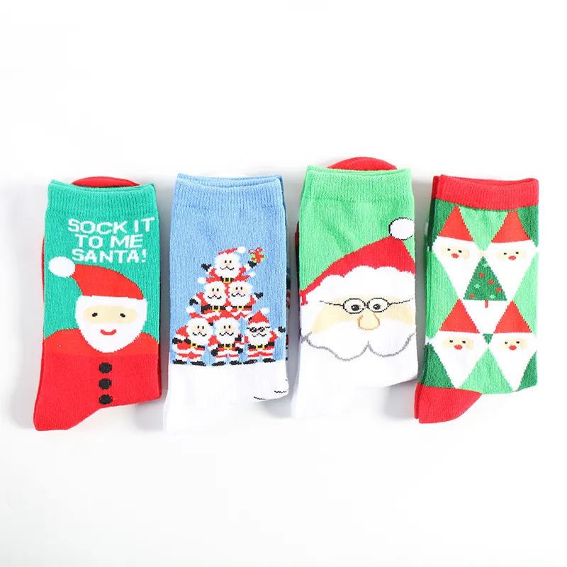 Santa Claus Elk Snowman Christmas Tree New Year Stockings Wholesale Custom Design Cute Fashion Christmas Socks