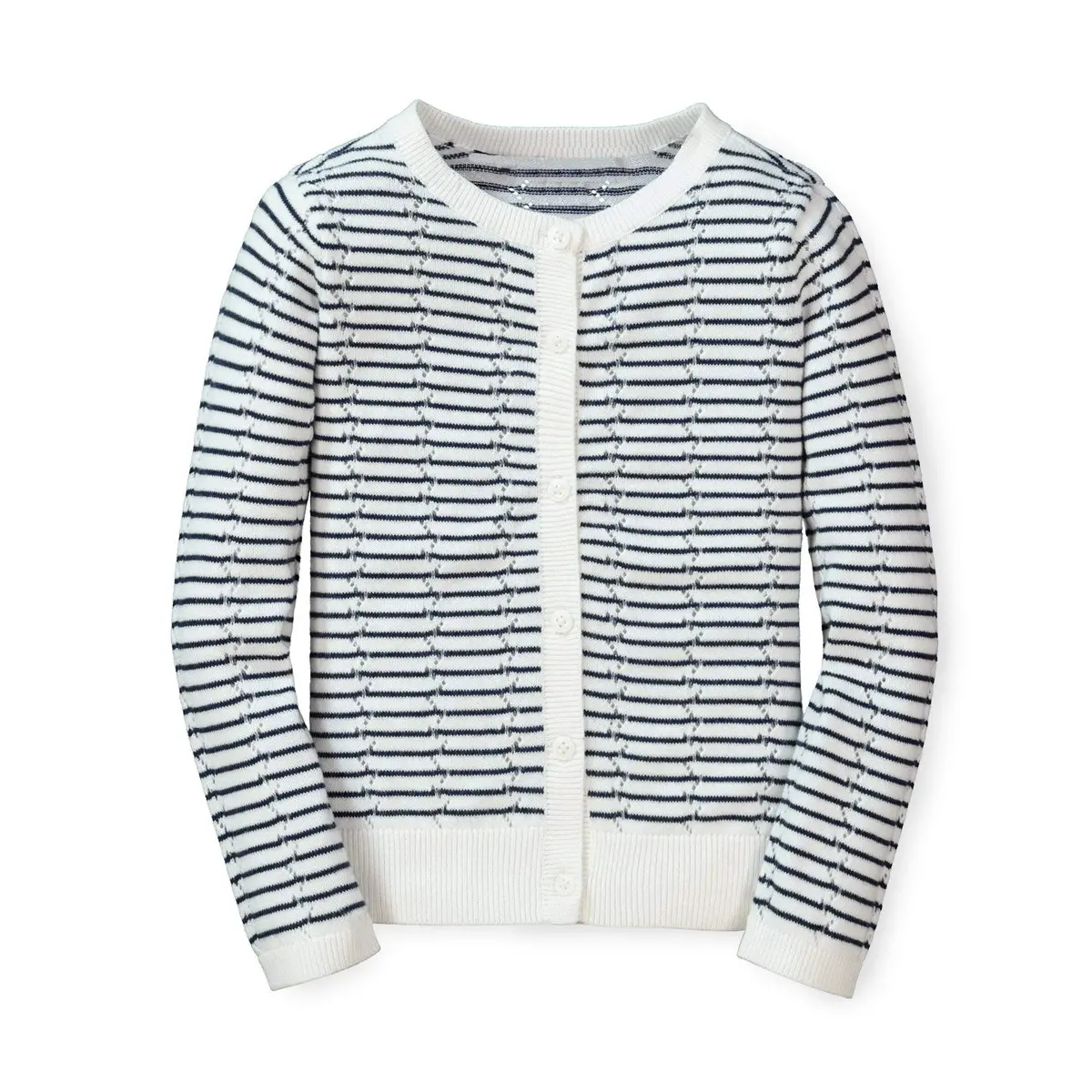 New Casual Hollow Style Girl Knitted Striped Cardigan Sweater