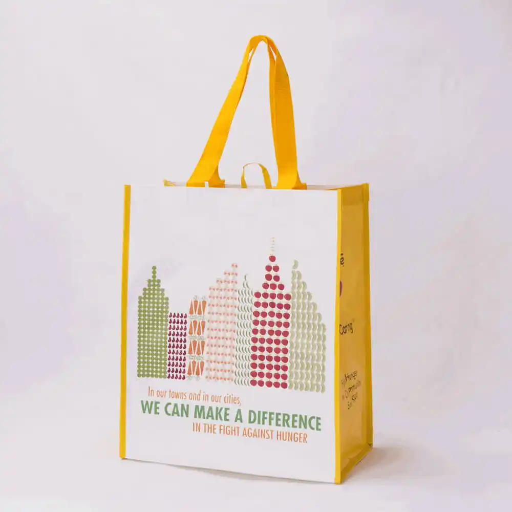 Polypropylene Bags Recyclable Pp Woven Laminated Shopping Bag Packaging With Full Color CMYK Printing