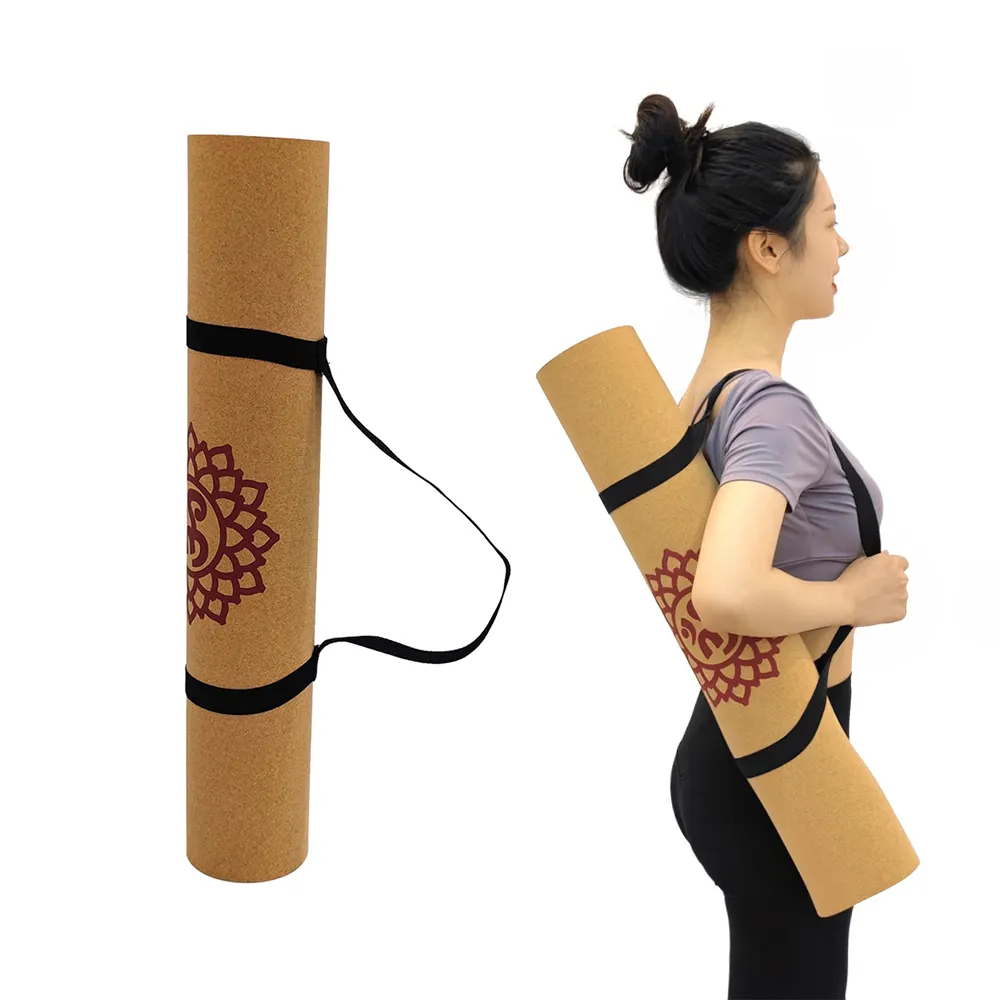 Wholesale Strong Grip Sweat Absorption Natural Rubber Cork Yoga Mat Eco Friendly Cork Yoga Mat