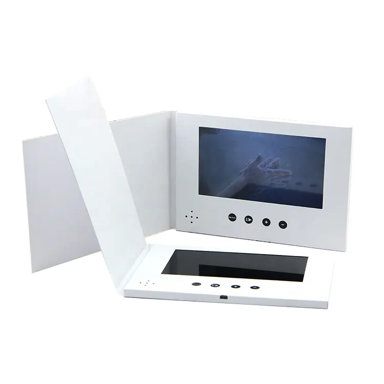 promotional 7 inch lcd display pop up video book blank digital gift card for marketing advertising business wedding