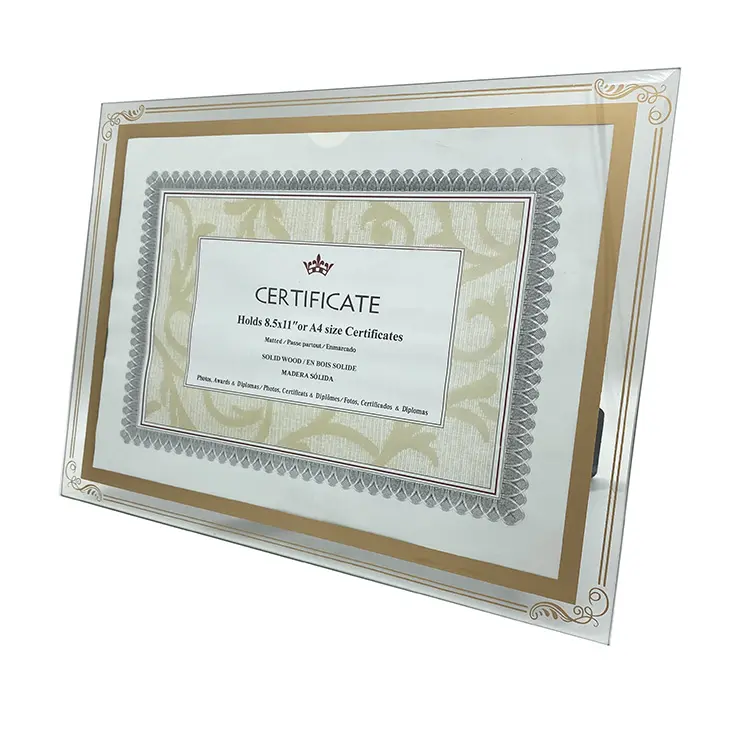 crystal glass photo frame for table desk decorating certificate a4 crystal glass diploma photo frame glass