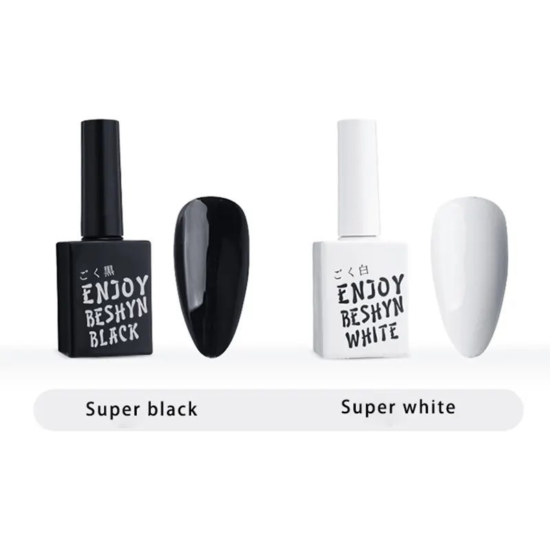 Private label beshyne товары для ногтей Ультрафиолетовый светодиод супер черный супер белый гель для ногтей гель