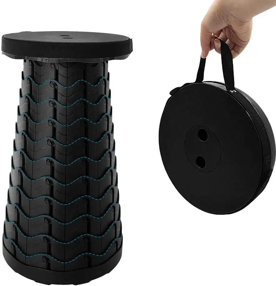 New Upgrade Sturdy Portable Lightweight Adjustable Plastic Stool Outdoor Travel Camping Fishing Retractable Foldable Stool