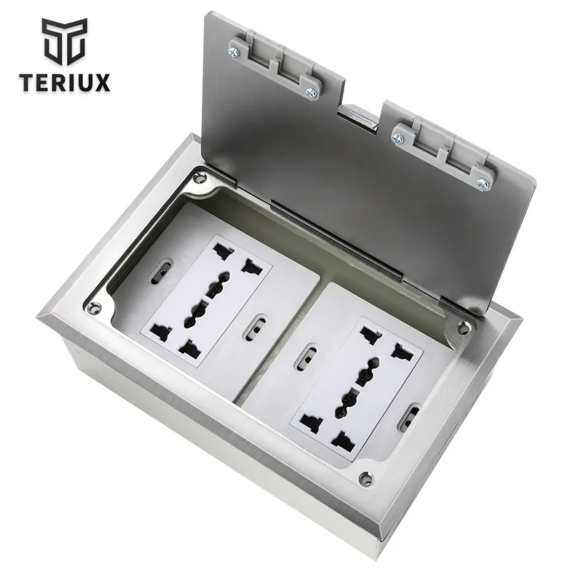 Small commercial open type stainless steel multifunctional floor socket box