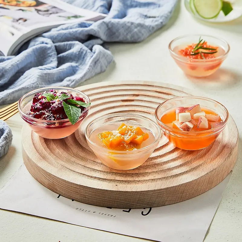 Оптовая продажа креативных круглых маленьких стеклянных чаш можно использовать на кухнях для приготовления тортов и добавления ингредиентов для приготовления мороженого