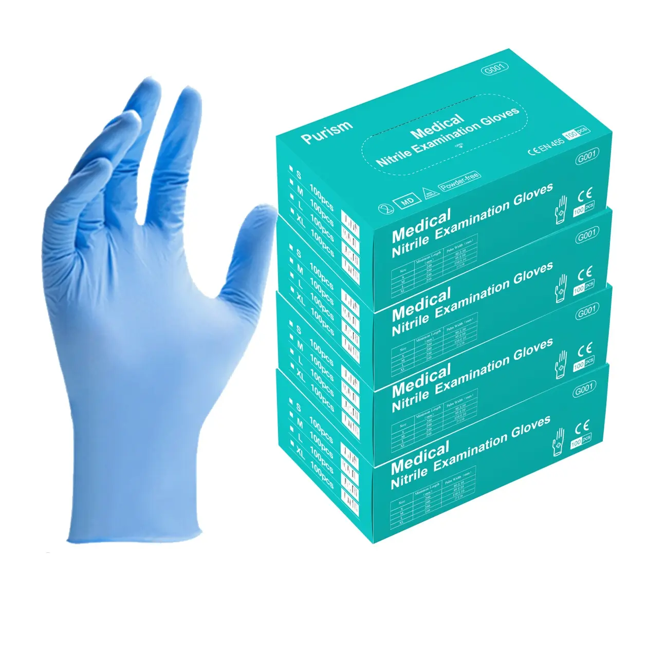 Nitrile Glove EN 455 Factory Wholesale Disposable Exam Gloves