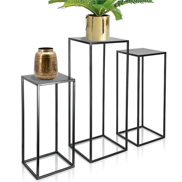 Подставка для выращивания растений, квадратная стойка для стола, держатель для цветов, стойка для горшка, высокий многоярусный декор, металлическая подставка для растений