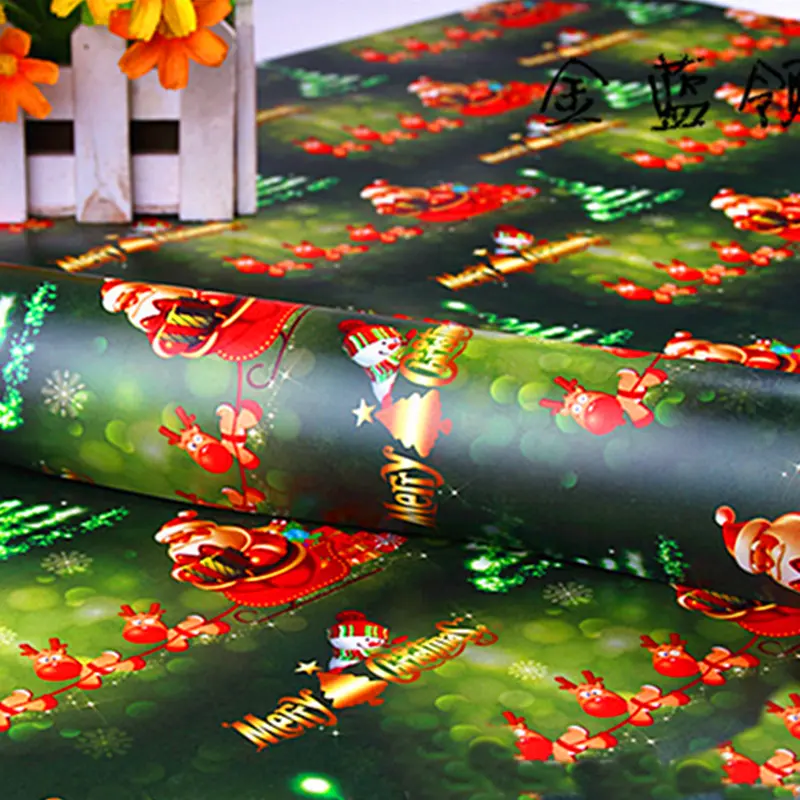 wrapping gift paper sheet 4C printed santa claus wrapping paper gift paper roll