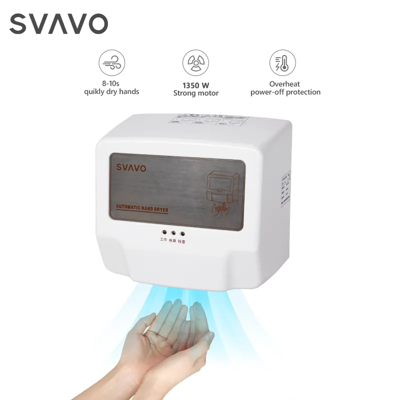 SVAVO Public Bathroom Fast drying 1350W ABS Electric Automatic Sensor Hand dryer