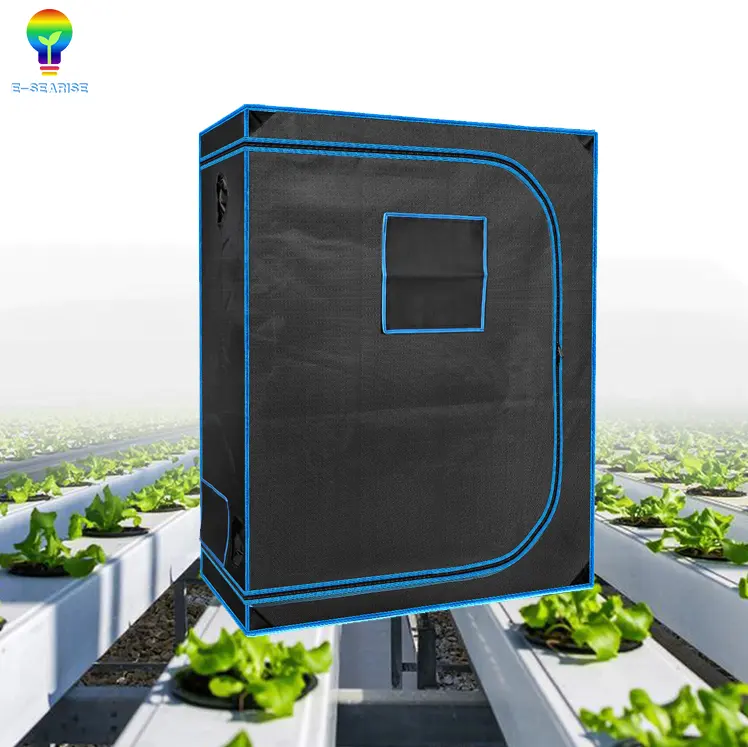 48" X 24" X64" Reflective Mylar Hydroponic Grow Tent With Observation Window And Waterproof Floor Tray For Indoor Plant Growing