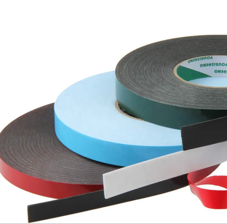 0.5mm 0.8mm 1.0mm 1.5mm 2.0m Black White Gray Double Sided Adhesive PE Foam Tape Roll With Blue Green Red White Paper Liner