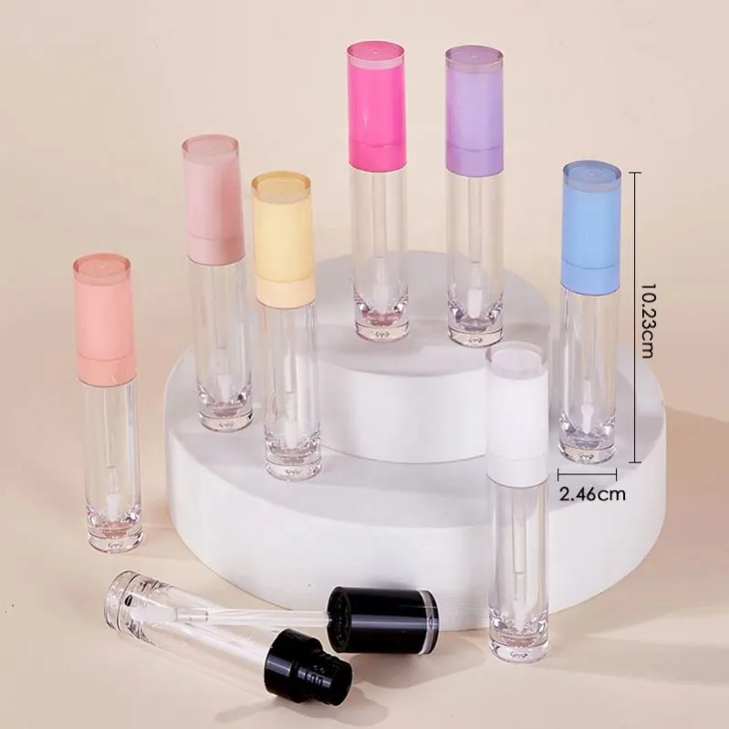 Lipgloss Tubes Bulk Lipgloss Wand Labels Empty Round Rose Gold Clear Pink Black White Rosegold 5 Ml 10Ml Lip Gloss Tubes Brush Applicator