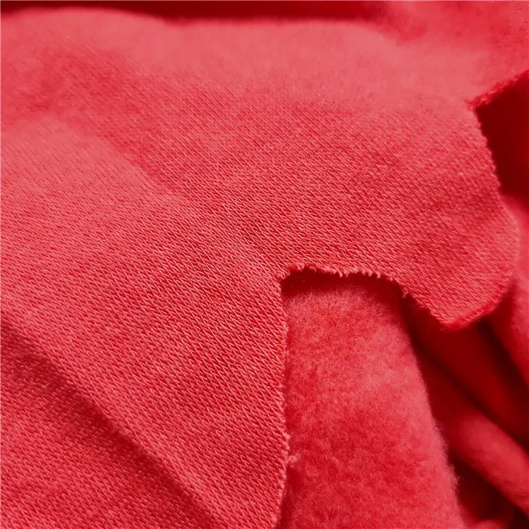 70% bamboo 30% cotton knitted bamboo cotton blushed fleece fabric