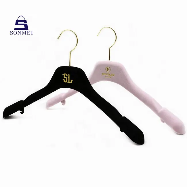 Luxury custom wedding dress velvet hanger with logo