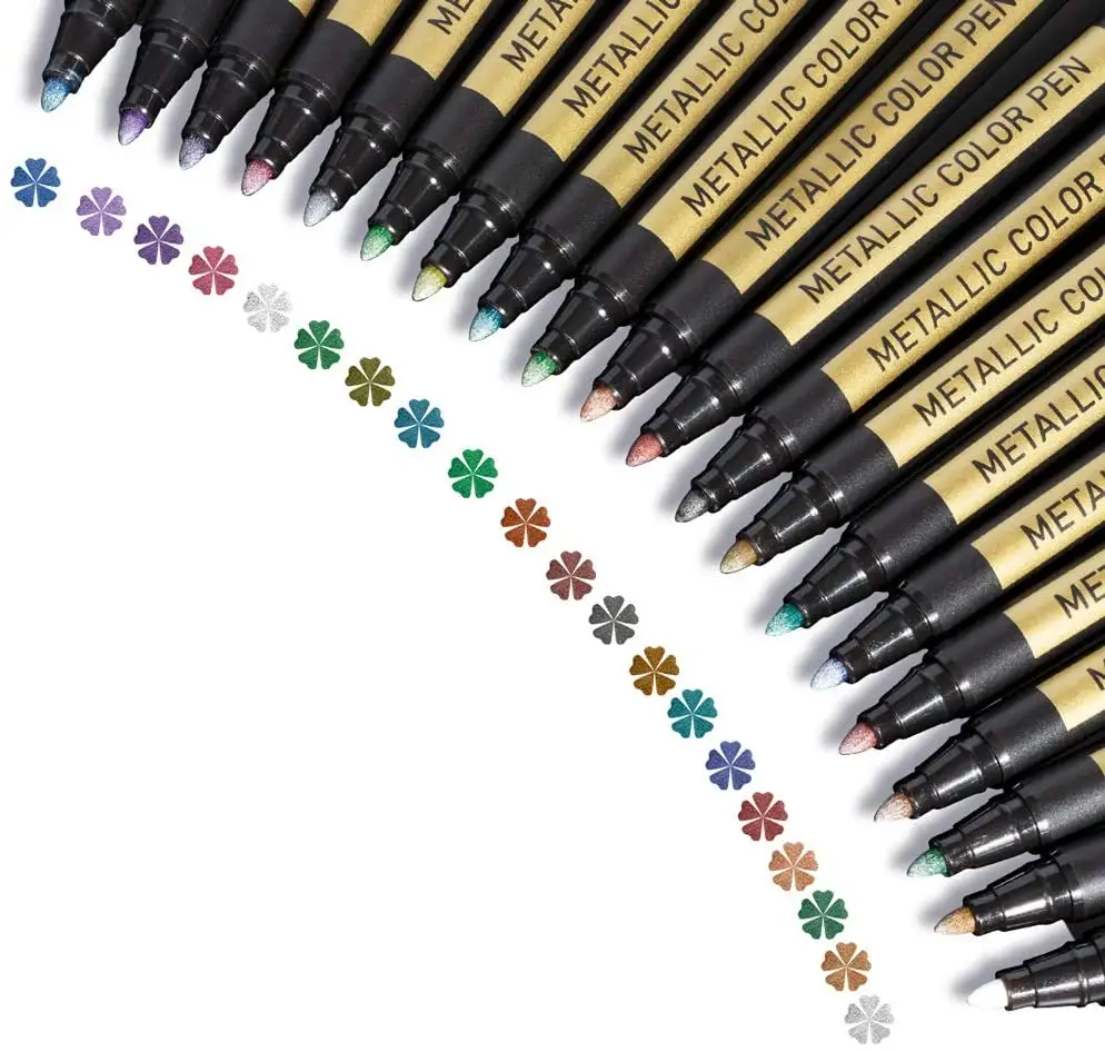 Горяч-продавать 20 видов цветов металлик Постоянный маркер краски для детей рисунок