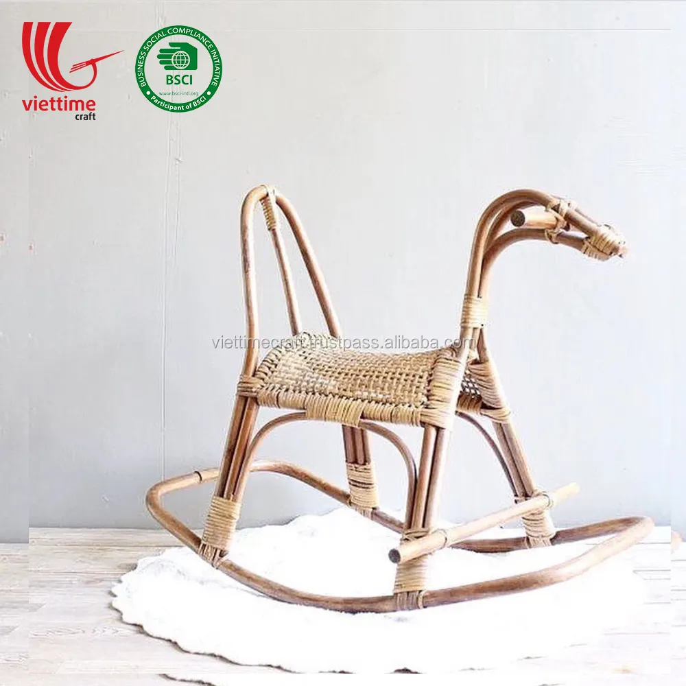 Handcrafted Rattan wicker Rocking Horse  Rattan Furniture As requested Wholesale