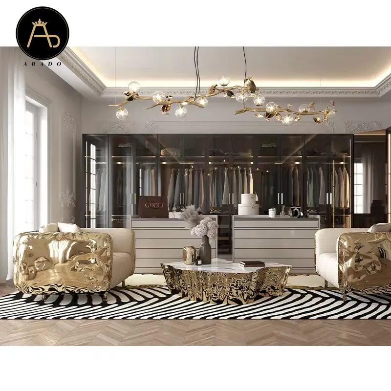 Роскошный дизайнерский диван для гостиной, роскошный диван с золотым рычагом, тканевые бархатные металлические ножки, набор диванов, мебель, диваны из натуральной кожи