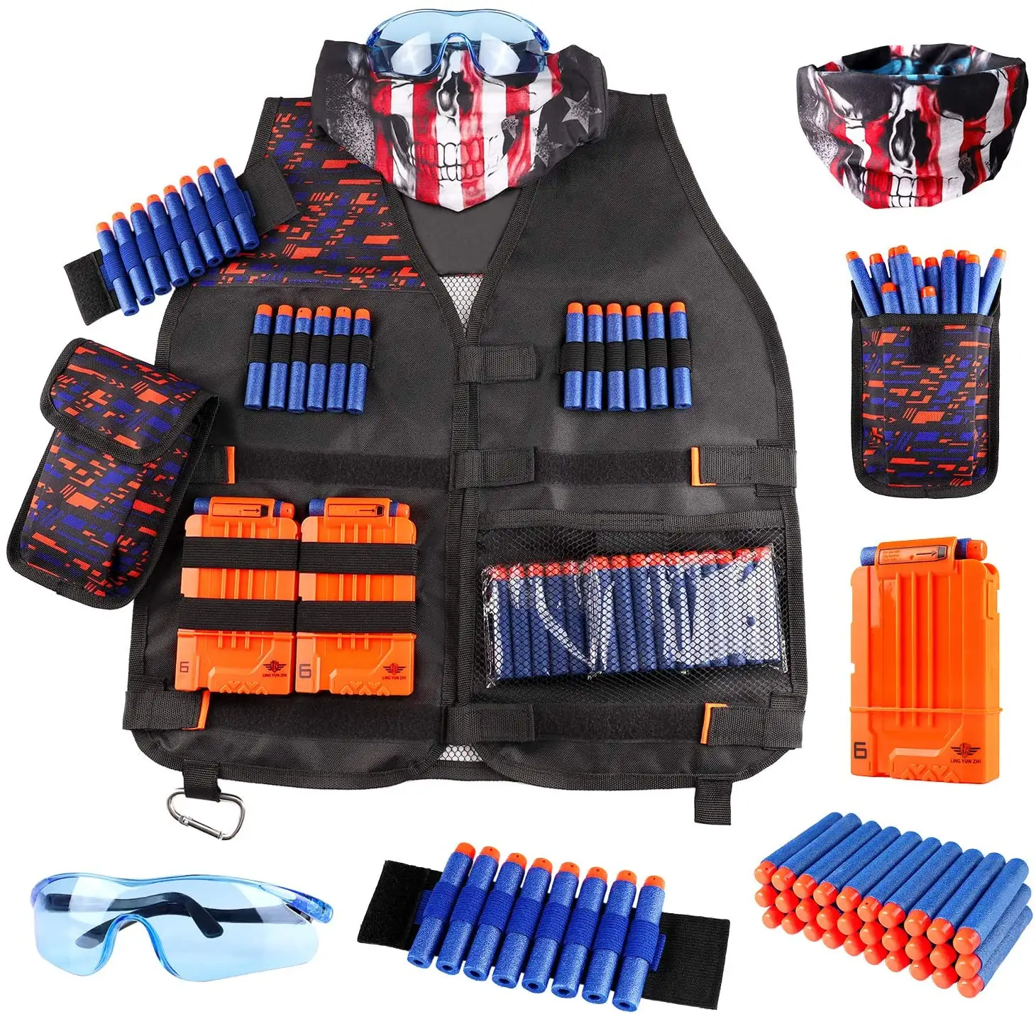 Amazon Hot Selling Kids Tactical Vest Kit Toy for Darts Guns With Refill Darts Pouch Toys For Kids