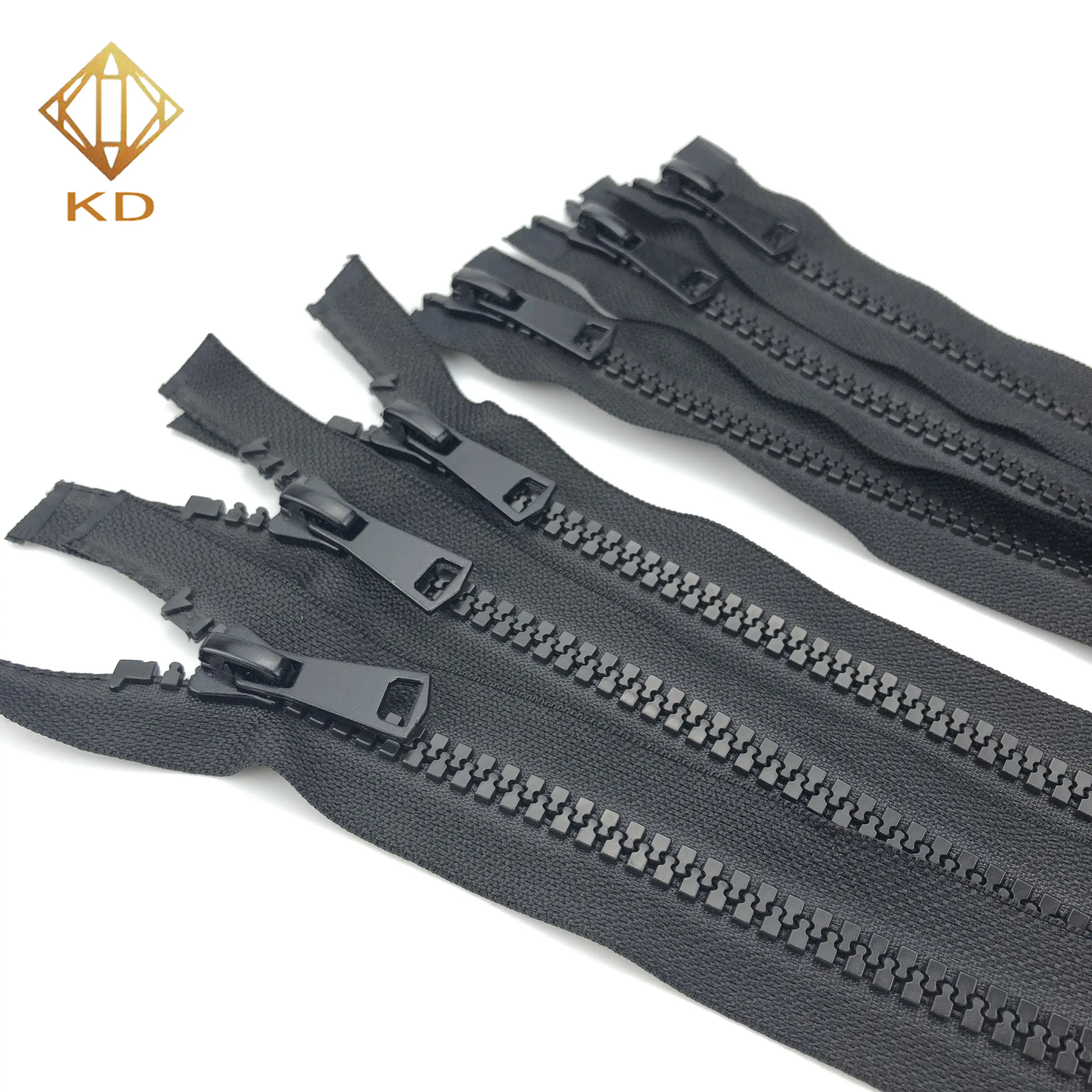 High quality OEM Black NO. 8 resin plastic teeth zipper for Sportswear