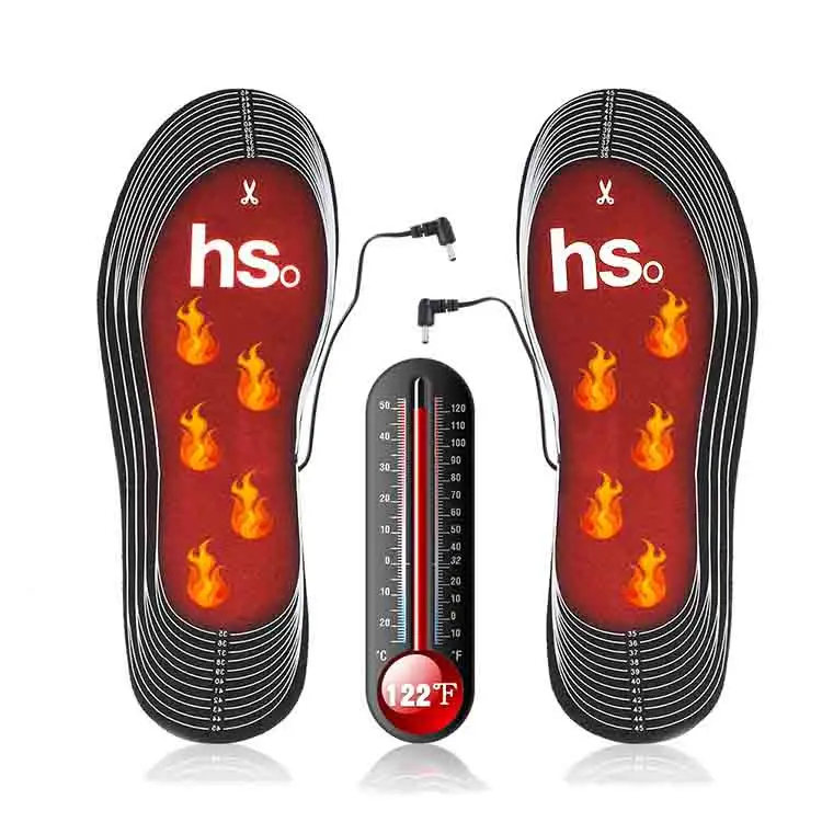 OEM ODM winter electric heated insoles powered by power bank intelligent temperature regulation to keep warm