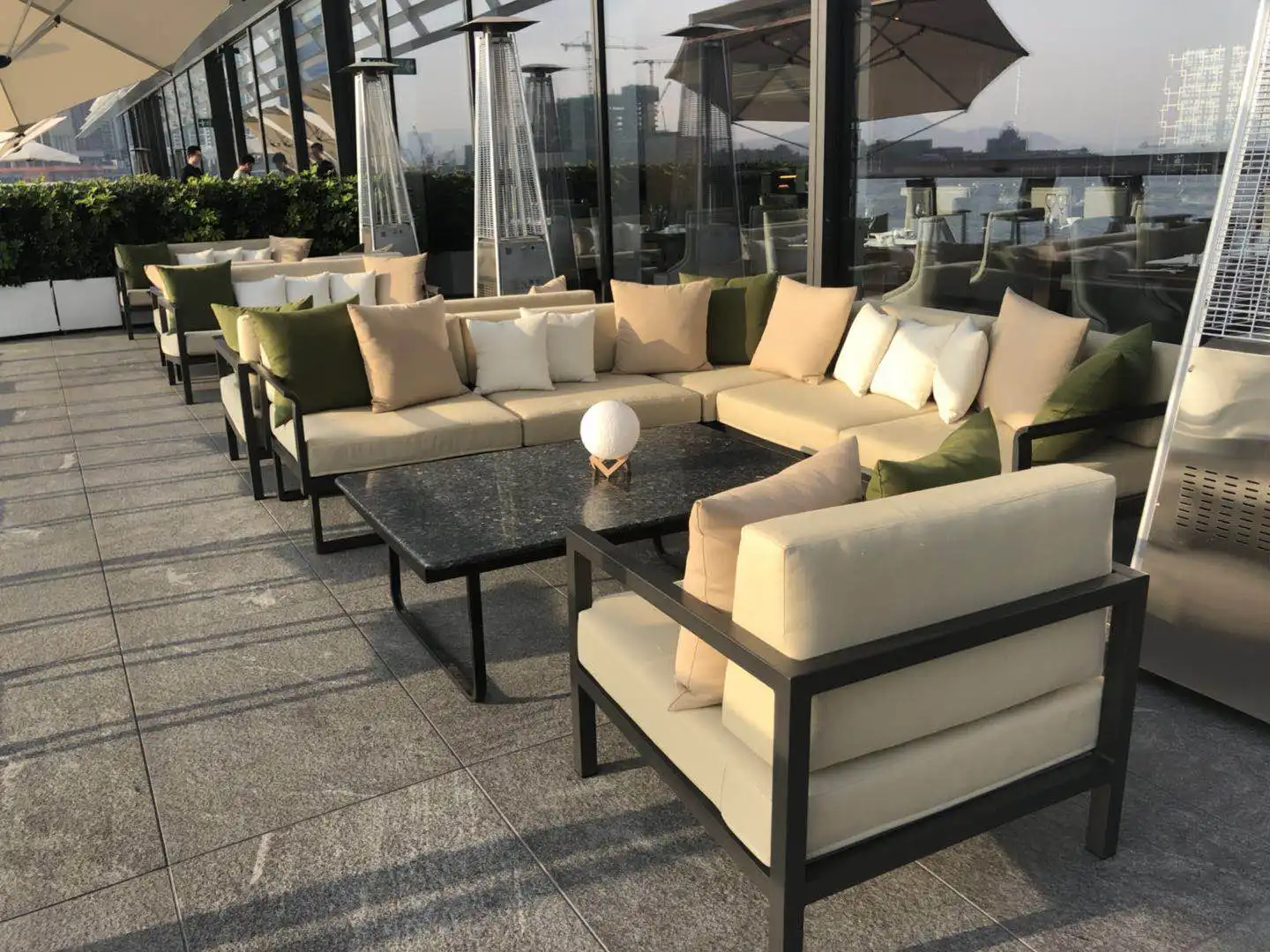 Wholesale Hotel Sectional Furniture Suit Patio Beach Leisure Aluminum Outdoor Garden Fabric Sofa