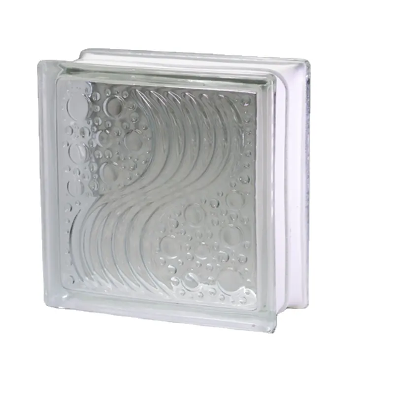Декоративный стеклянный блок с узором в виде водяных пузырей толщиной 8 мм