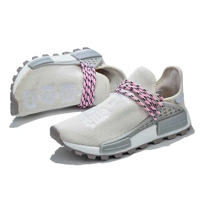 Fashion Pharrell Williams Women Mens Running Shoes NMD Human Race Pink Black Blue Grey Trainers Nerd Hu Trail Solar Pack Sneaker