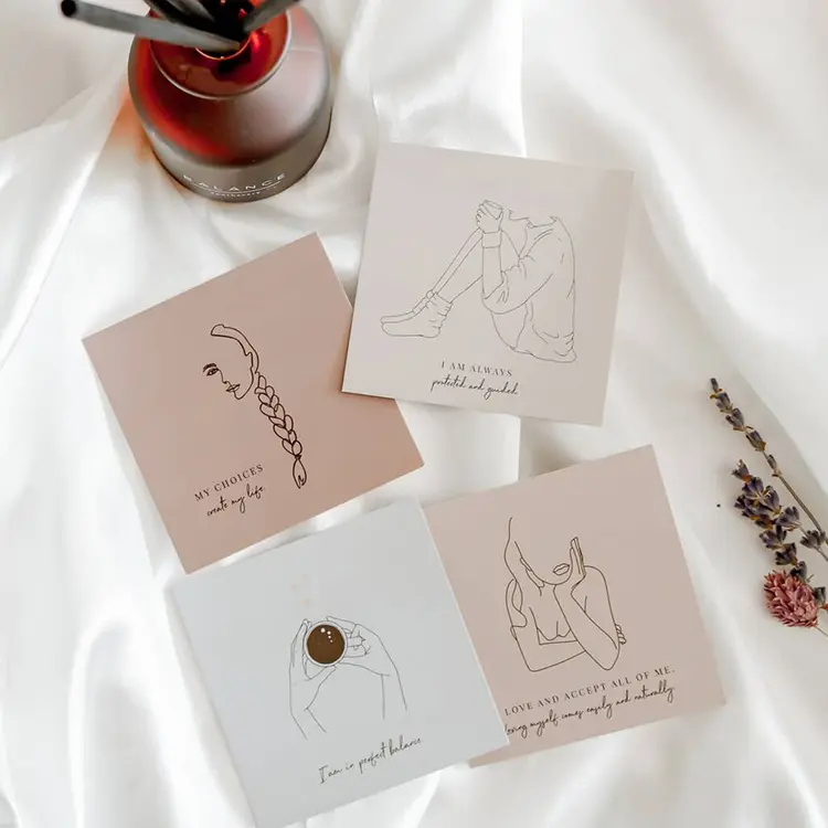 Быстрые индивидуальные подарочные открытки в простом стиле с благодарностью, карточки с позитивными отзывами для женщин