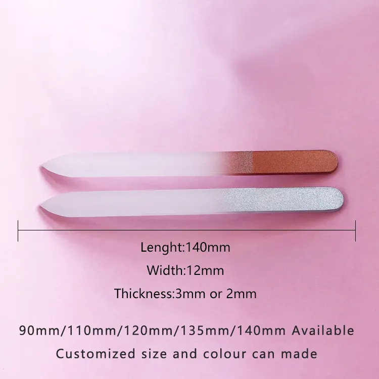 Двусторонняя пилка для ногтей из хрустального стекла, цвет и дизайн под заказ