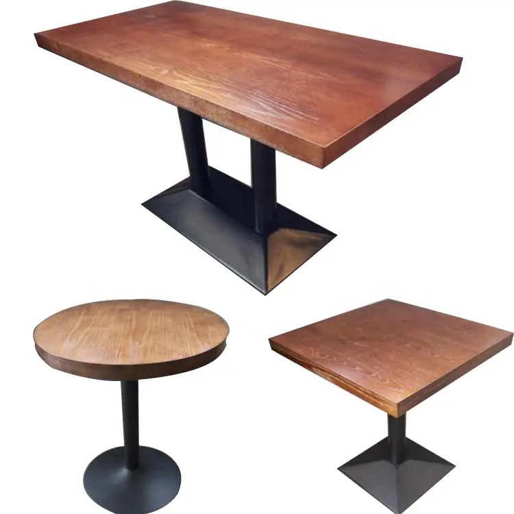 Ресторанная промышленная винтажная мебель в сельском стиле, металлический прямоугольный стол, стул для кафе, ресторанная мебель